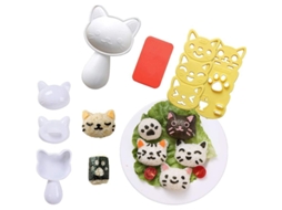Molde De Onigiri, Accesorios Para Bento Box Decorativos Para Almuerzos Infantiles Y Adultos Con Formas De Gato Y Panda