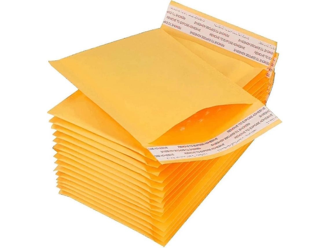 100 Envelopes De Bolha, 4,7 X 7,7 Polegadas / 12 X 19,5 Cm - Envelopes Acolchoados - Amarelos, Papel Kraft - Você