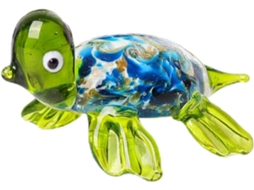 Estatueta Tartaruga Vidro Verde Decoração Elegante Resistente Escritório Miniatura Prática Artística Casa GOKOCO