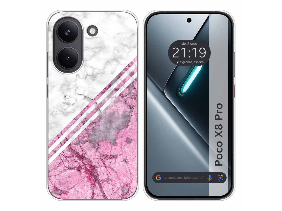 Capa Tumundosmartphone De Silicone Para Xiaomi Poco X8 Pro 5g Estampa De Mármore 3 Opções