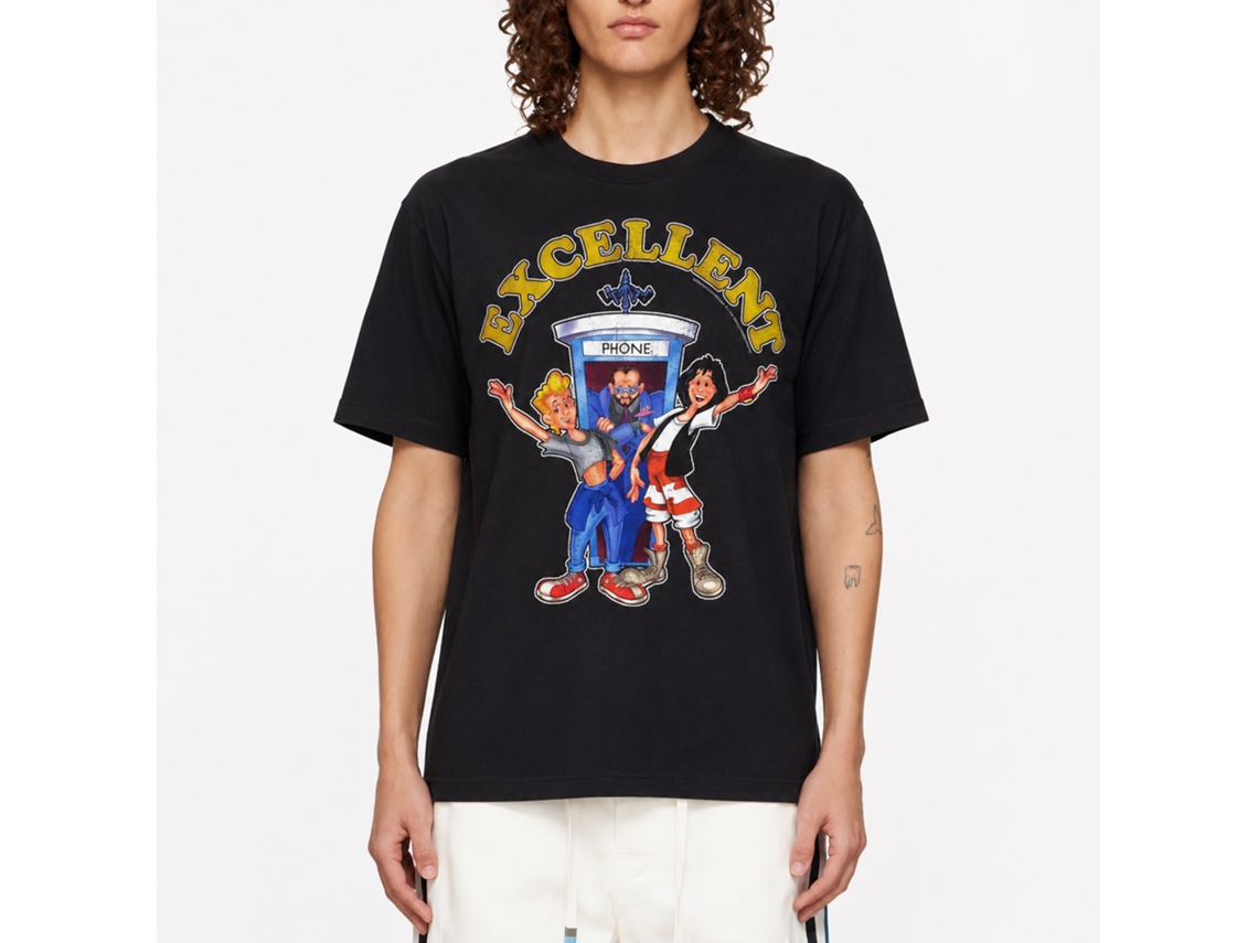 Rockinstone Bill And Ted Cartooncellent Black Adult T-shirt Size:xxxl