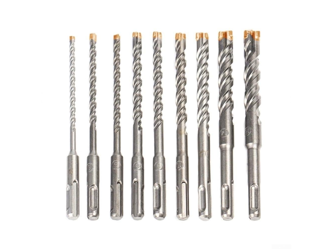 Conjunto De 9 Brocas Sds Plus Para Furadeiras De Impacto Rotativas, 160 Mm