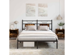 Vidaxl Estrutura De Cama S/ Colchão Derivados Madeira Carvalho Fumado