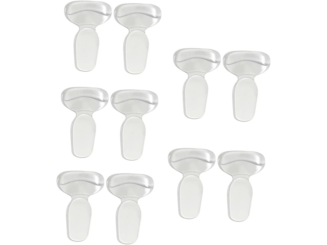5 Pares De Protetores Calcanhar Transparentes Em Pu Para Prevenir Atrito E Lesões, Para Homens E Mulheres