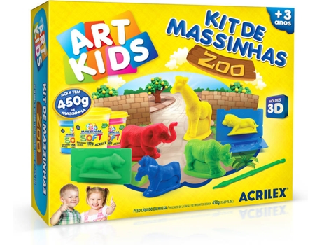 Plasticina ACRILEX Art Kids Zoo (Idade Mínima: 3 anos)