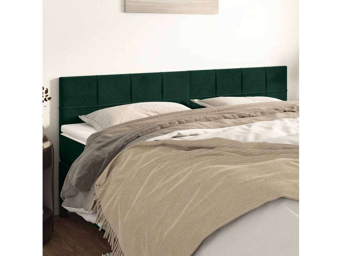 Vidaxl Cabeceiras Verde-escuro 160x5x78/88 Cm Veludo