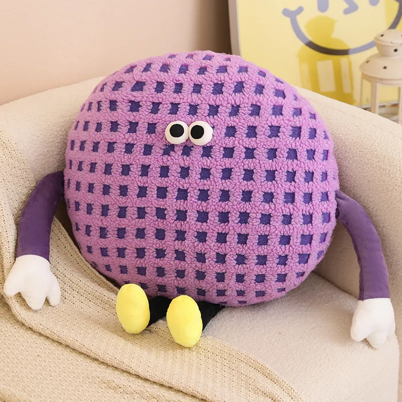 Almofada de Pelúcia Monstro de Olhos Grandes e Fofo para Adultos, Almofada para Sofá, Almofada Criativa MDUG (roxo, 45cm)