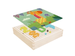 Brinquedo Educativo De Madeira Cogumelos Coloridos Jogo De Placa Para Crianças