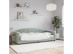Vidaxl Sofá-cama 90x200 Cm Veludo Cinzento-claro