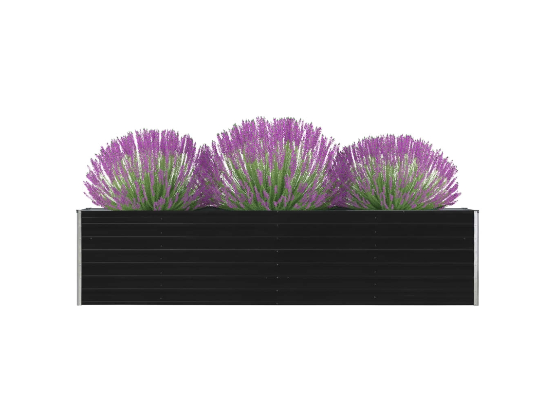 Floreira/Canteiro Jardim Elevado 320X40X77 Cm Aço Galvanizado Antracite