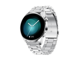 Smartwatch, tecido curvo de 1,28 polegadas, duração de 15 dias em modo de espera, adequado para iPhone e Android, Prata Bestvite