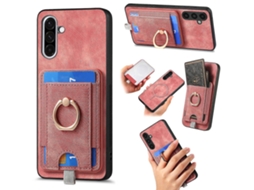 Capa De Couro Para Celular Com Bolsa Magnética Retrô E Divisória Para Cartão