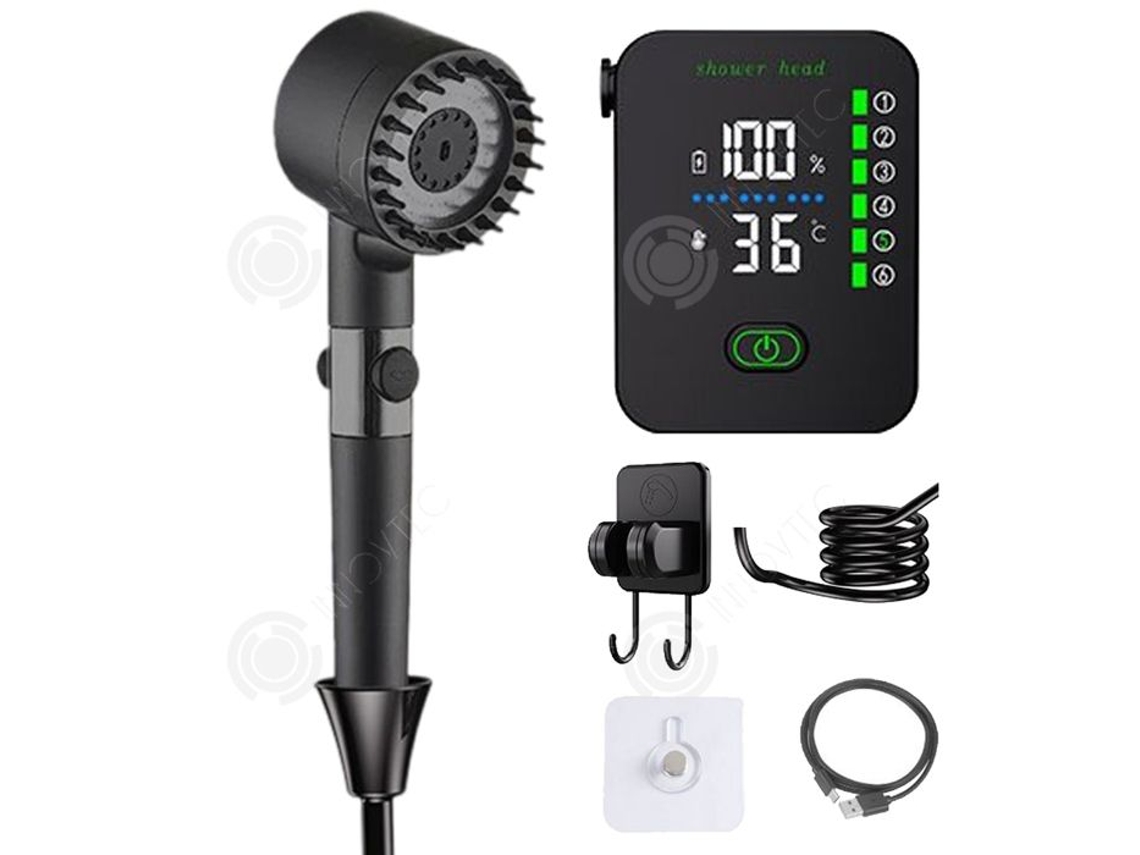 Inn Duche De Camping 10w Tubo De Água 2m Hóspede De Chuveiro Com Display Digital Inteligente Suspensão Adsorvível Forte Absorção De E Innovtec
