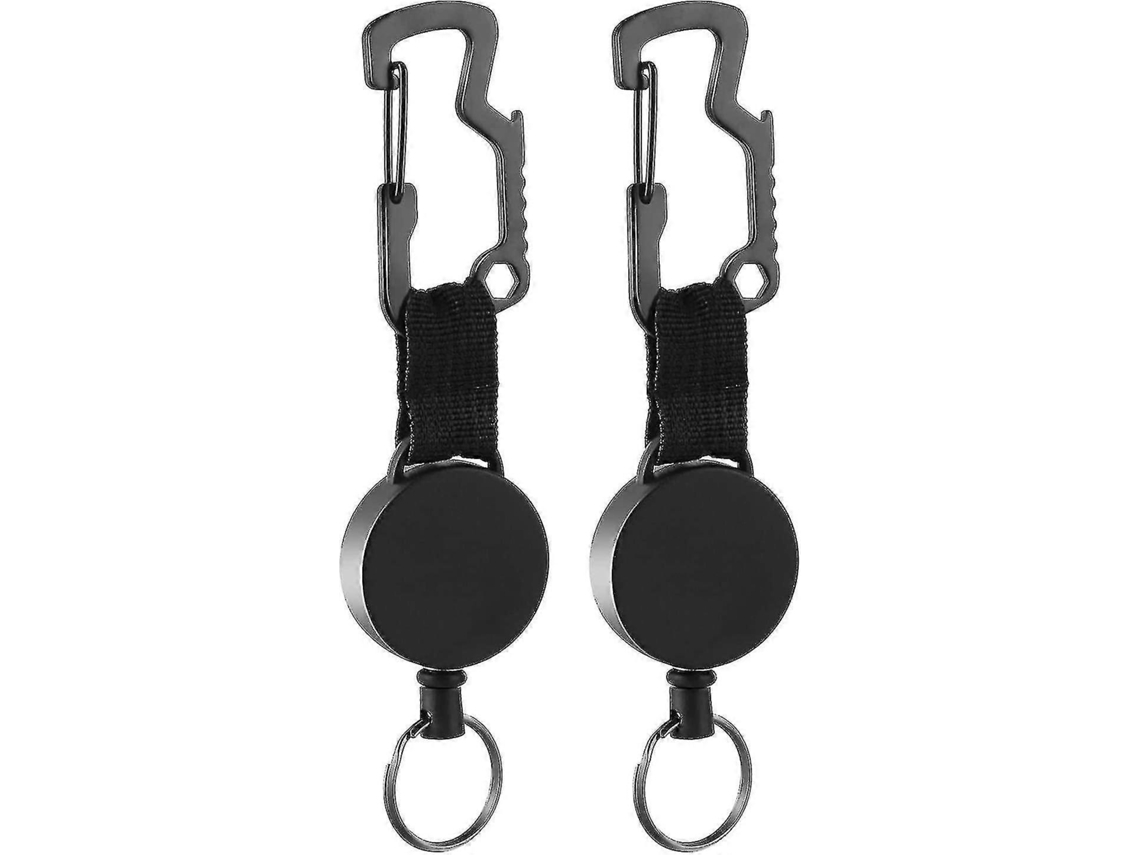 Llavero Retrátil Resistente com Cordão Extensível e Clip para Cinto Multiusos