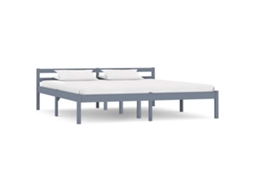 Vidaxl Estrutura De Cama 180x200 Cm Madeira Pinho Maciço Cinzento