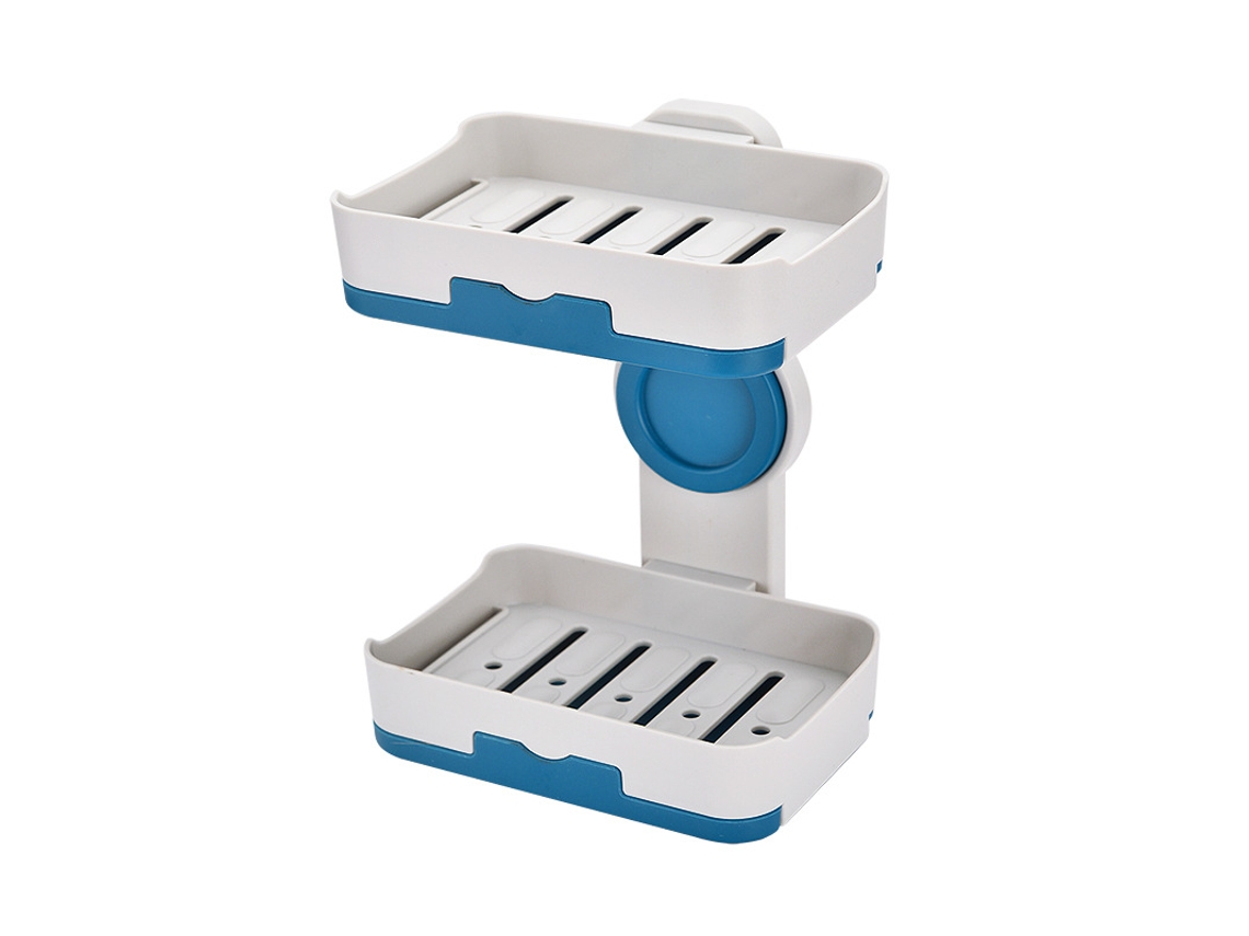 Saboneteira Criativa AQUAFORGE com Dupla Drenagem, Azul, 12,2x8,5x3cm