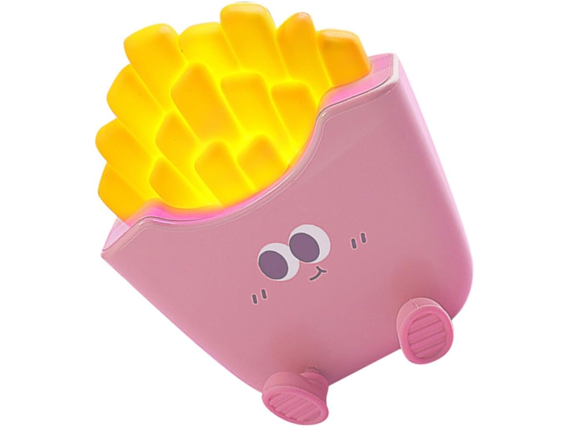 Abajur Noturno Angoily Rosa Em Formato De Batata Frita Luminária