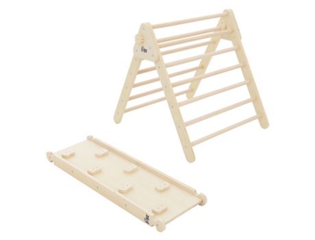 Triângulo De Trepar Para Crianças A Partir De 1 Ano 73X72X70 Cm Madeira Natural JOYZ