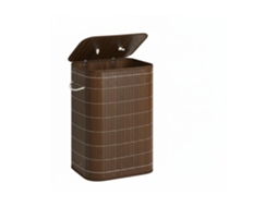 Relaxdays Cesto De Roupa Com Tampa, Bambu, 80 L, Dobrável, A X L X P: 60 X 40 X 30 Cm, Castanho Escuro