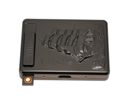 Estojo De Cigarro Metal 2 Em 1 Com Isqueiro Elétrico Recarregável Usb Preto
