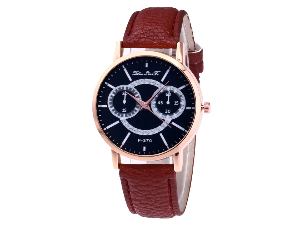 Relógio casual moderno para homens e mulheres com pulseira de couro, marrom mármore.