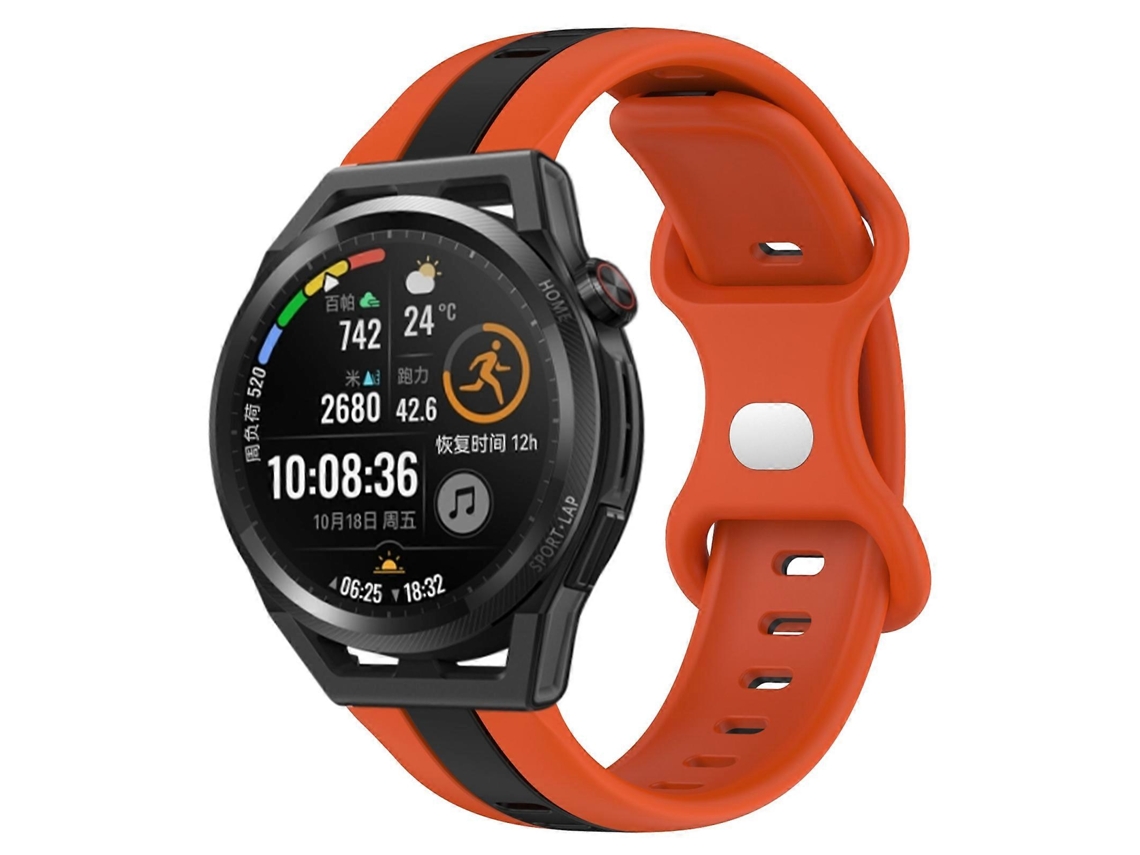 Pulseira De Silicone Bicolor Com Fecho Borboleta De 20 Mm Para Huawei Watch Gt Runner