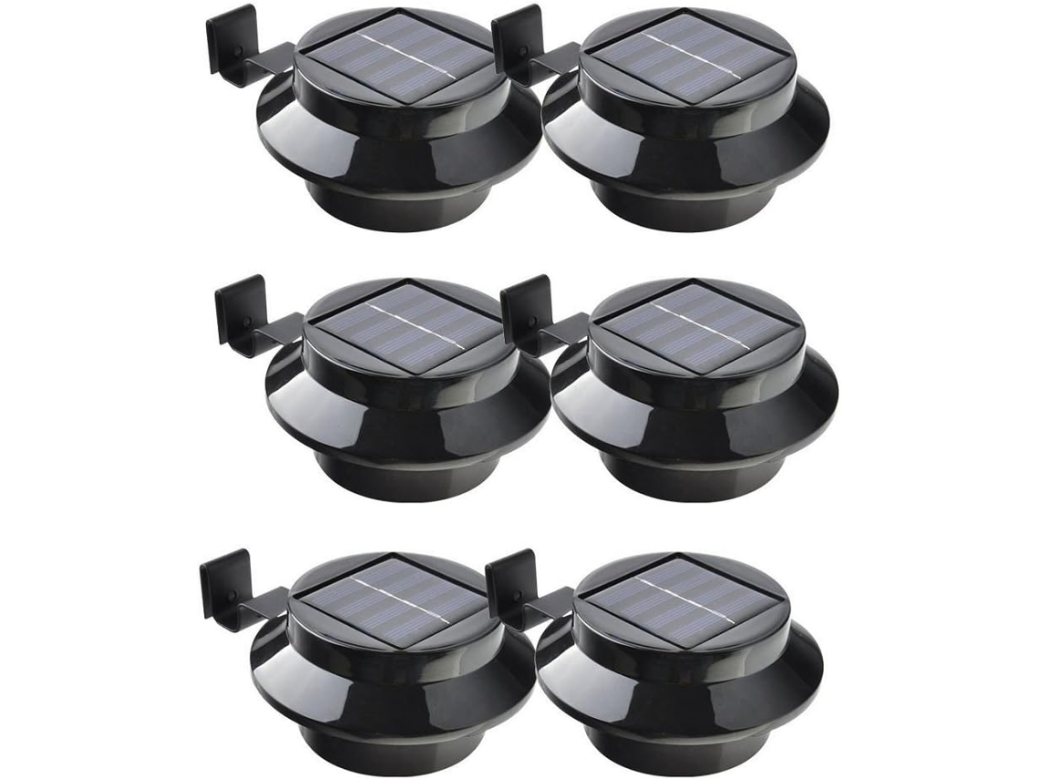 Kit com 6 Luminárias de Parede Solares com Led AQUAFORGE