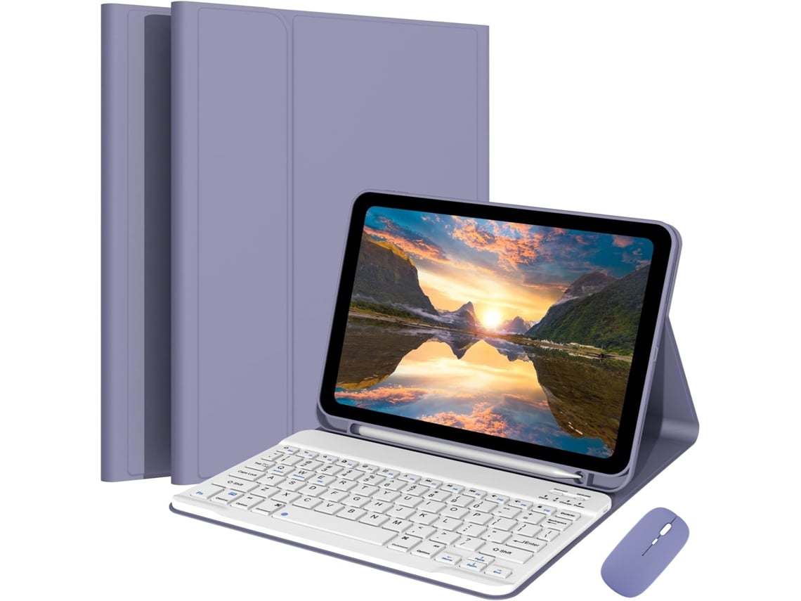 Capa com teclado para Xiaomi Redmi Pad 2 11 polegadas (2025) com mouse, roxa Digitallab