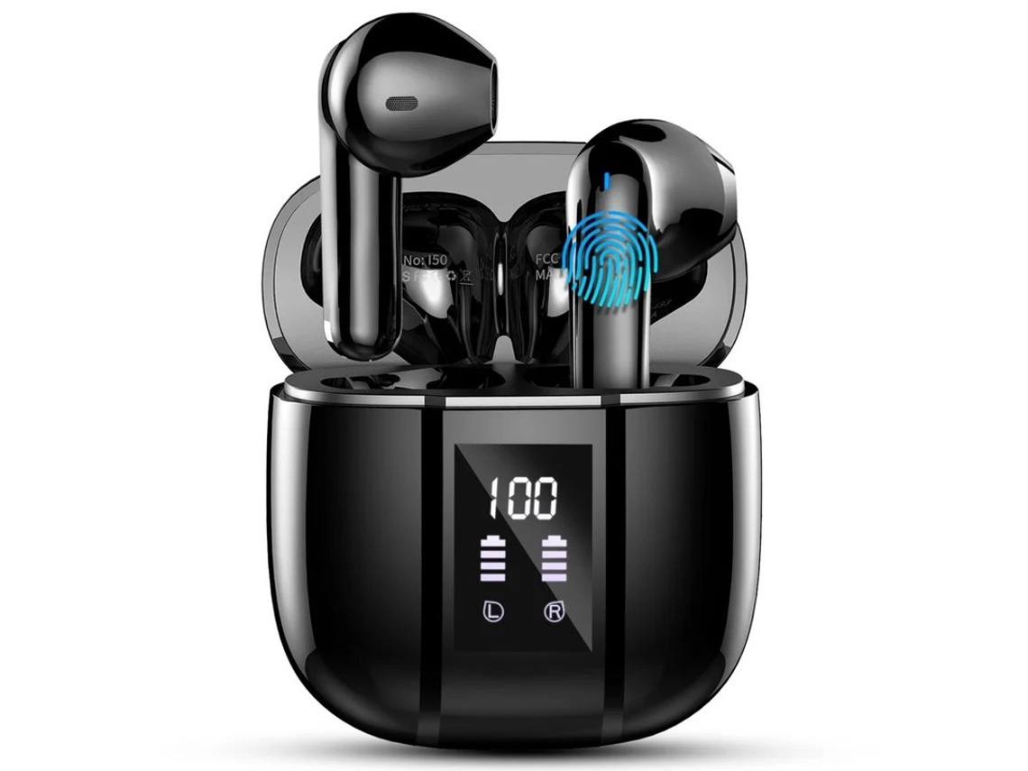 Auriculares Sem Fio Mm Drivers Estéreo Yizhood Bluetooth Com Cancelamento De Ruído Preto