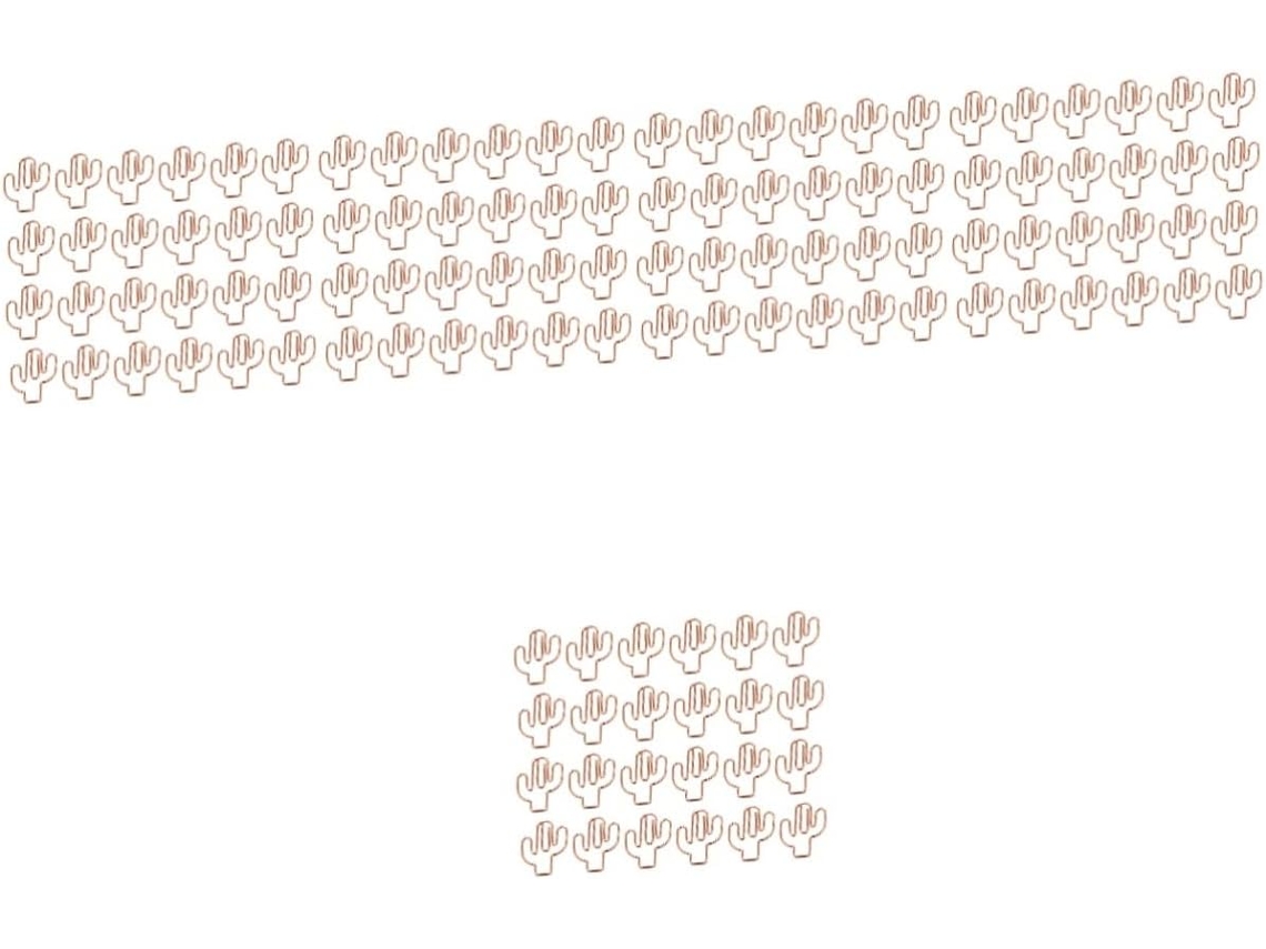 Conjunto de 120 clipes de papel escolares com desenhos animados, clipes de metal com cacto dourado, material de