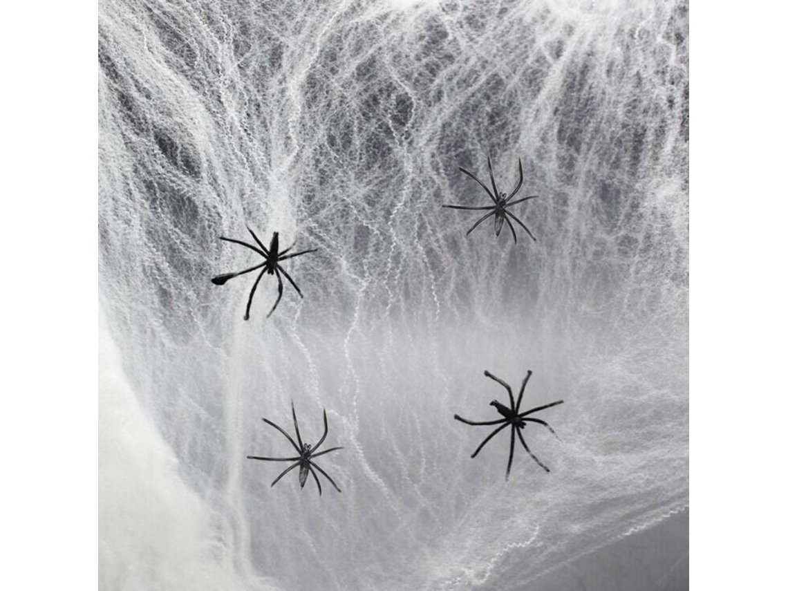 Decoração De Teia De Aranha Brilha No Escuro Luminosa