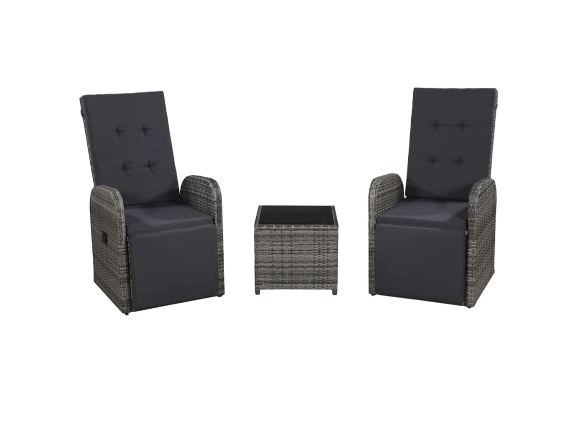Bistro Set, Bistro Sets Vidaxl Cinzeto Rattan / Vime (n/a)