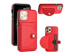 Capa Mobile Phone Cases Shockproof With Card para iPhone 11 Pro Pele Castanho