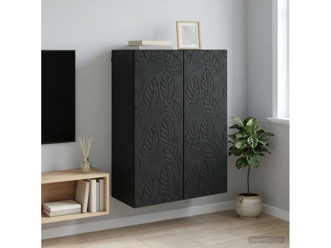Vidaxl Armário De Parede 66 X 34,5 X 90 Cm Derivados De Madeira Preto