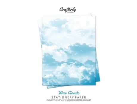 Livro Blue Clouds Stationery Paper Aesthetic Letter Writing Paper For Home, Office, Letterhead Design, 25 Sheets De Crafterly Paperie (inglês)