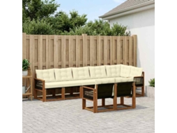 Vidaxl Conjunto De Sofás Para Exterior 8 Pcs Natural E Creme