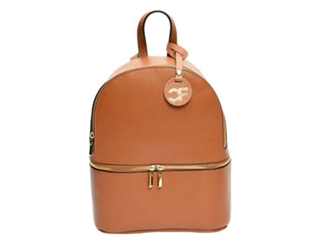 Mochila de Mulher CARLA FERRERI Cf Cognac Pele Castanho