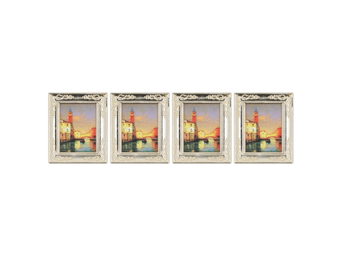 4pcs Miniaturas Quadros Decorativos 1:12 Antigos
