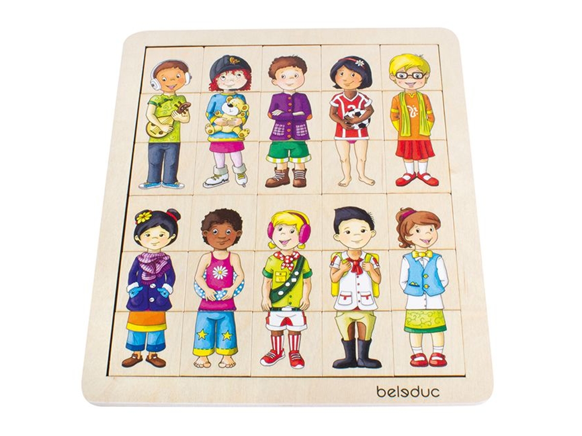 Quebra Cabeça De Madeira Beleduc Match Mix, Brinquedo Educativo Infantil.