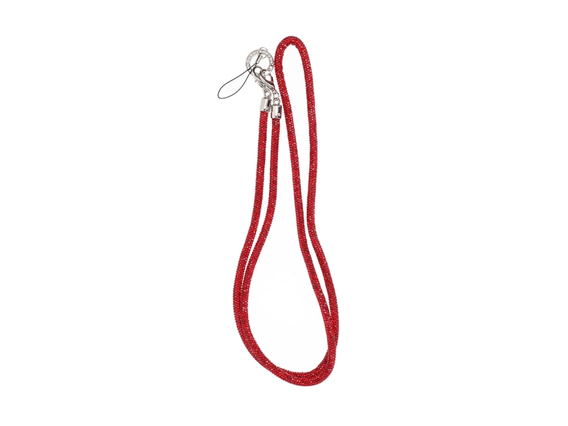 Colar Com Alça Para Celular, 120 Cm - Vermelho Com Glitter