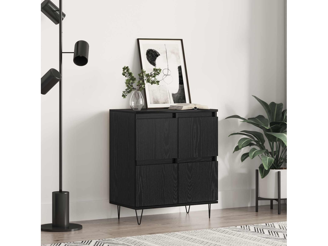 Vidaxl Buffet Carvalho Preto 60 X 35 X 70 Cm