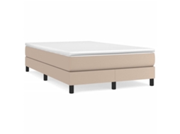 Vidaxl Cama Boxspring C/ Colchão 120x190cm Couro Artificial Cappuccino