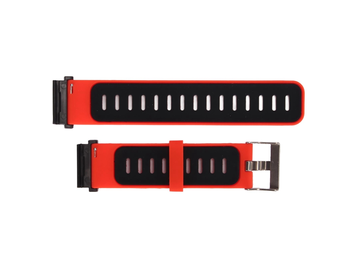 Pulseira Silicone Bicolor 22mm Para Relógio Fenix 7 Vermelho Preto