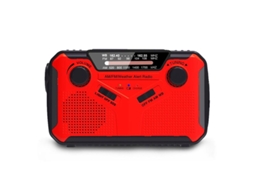 Rádio solar AQUAFORGE portátil AM/FM com manivela, dínamo, bateria 4000mah