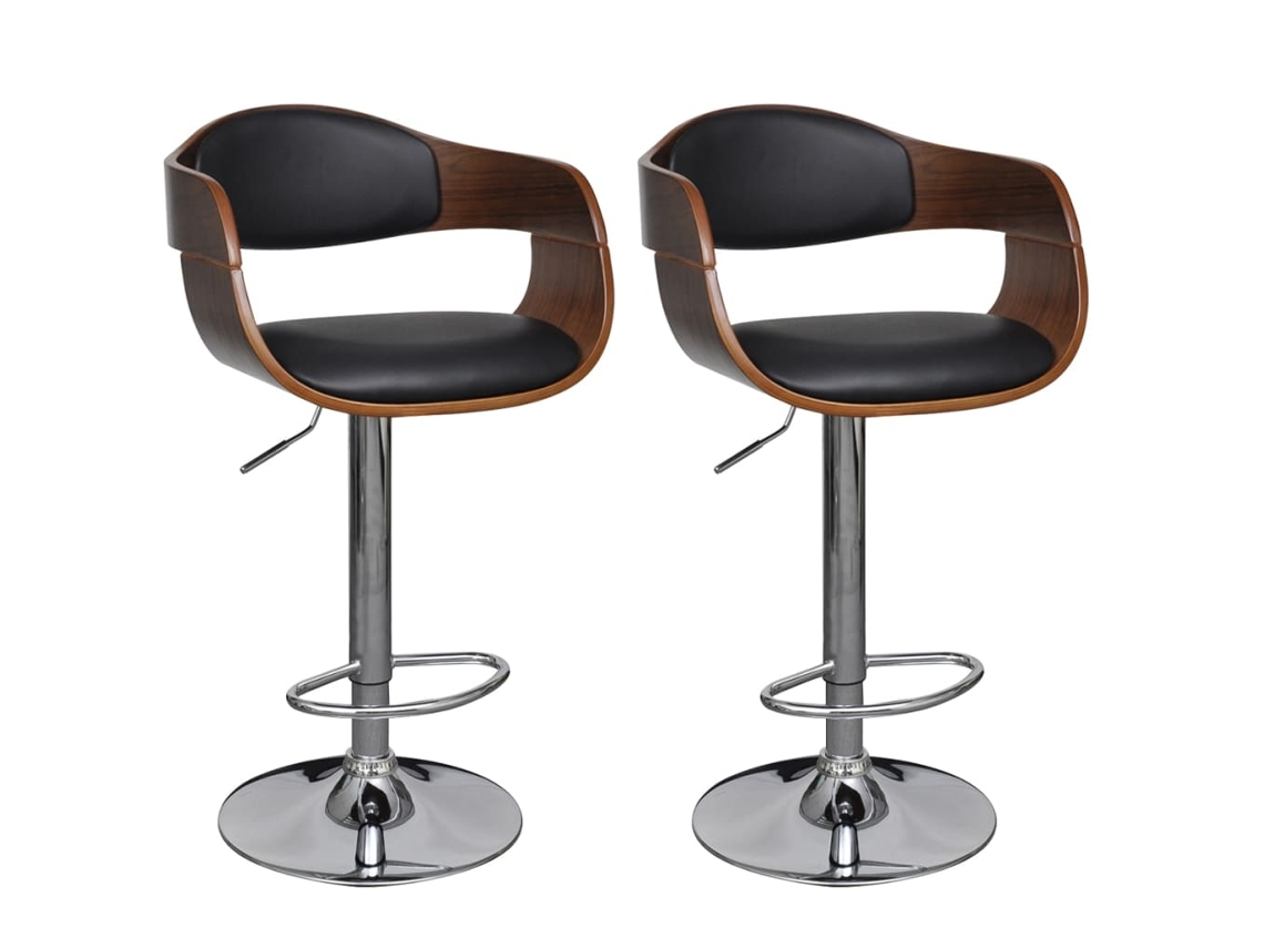 Bar Stool, Bar Stools Vidaxl Preto Couro Artificial (n/a)