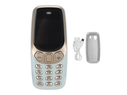 Mini Telefone Móvel 3 em 1 Bluetooth com Baixa Radiação 3 Sim Gsm Desbloqueado Verde Ouro