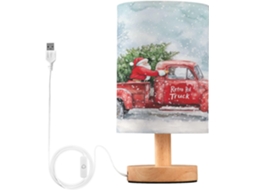 Abajur De Cabeceira Em Aquarela Vermelha Estilo Caminhão Antigo Com Porta Usb, Sem Necessidade De Lâmpada, Luz Led