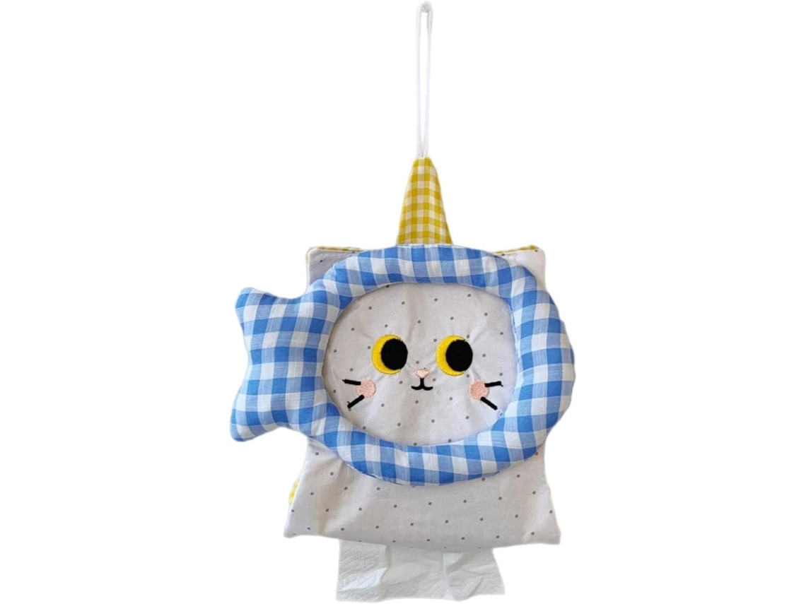 Capa Decorativa Para Caixa De Lenços De Papel Com Estampa Divertida De Gato E Toalha Portátil |