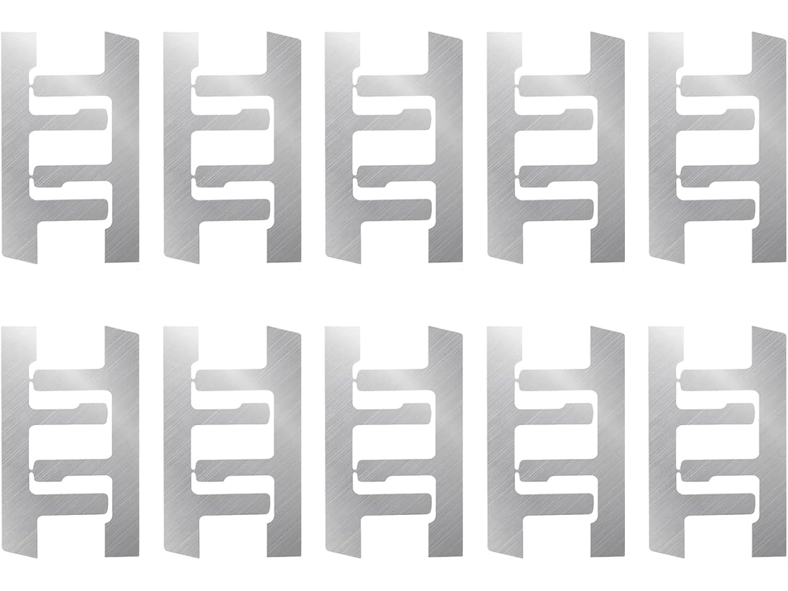 Pacote com 10 grampos de parede para caixas elétricas de parede.