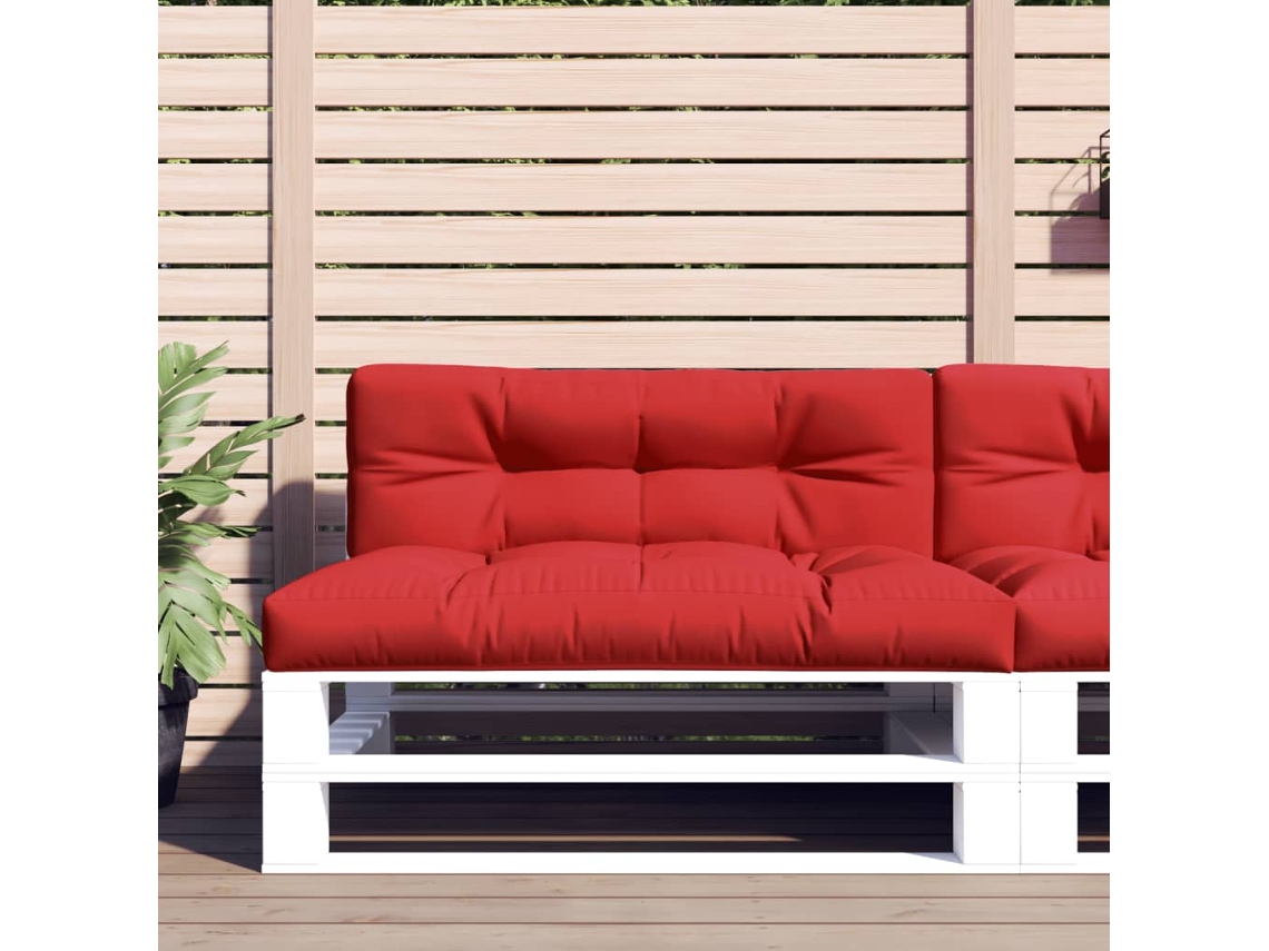 Vidaxl Almofadões De Paletes 2 Pcs Tecido Vermelho